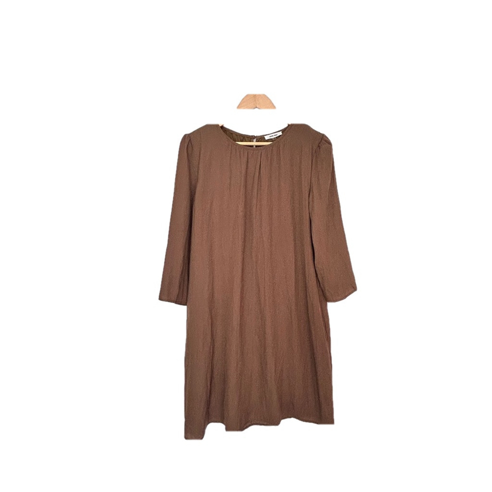 Brown 3/4 Sleeve Dress